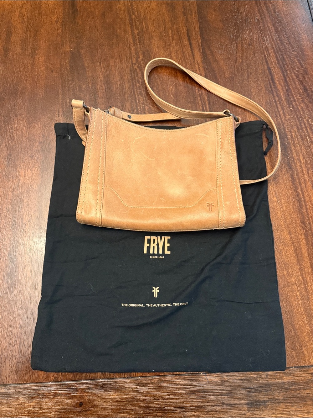 Frye Light Tan Leather Messenger Crossbody